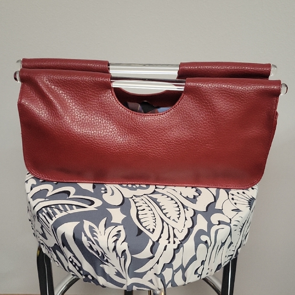 Prescriptives Red Leather Clutch